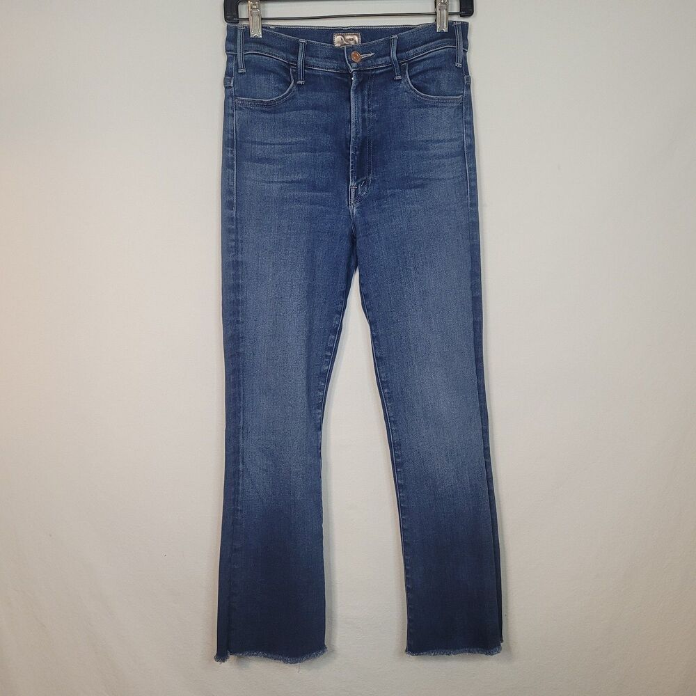 MOTHER The Hustler Ankle Fray Blue Jeans Home Movies Womens 26 USA Made 26x25.5